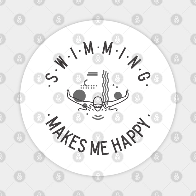 Swimming makes me happy! Magnet by Fun Graffix!
